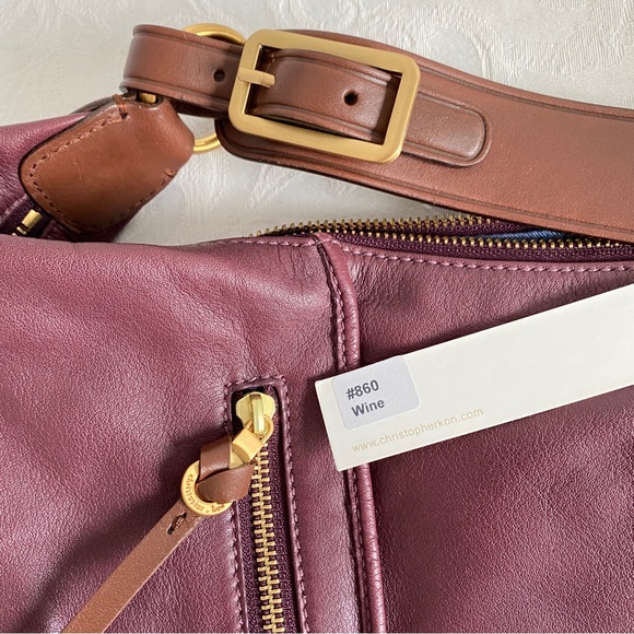 Christopher Kon Burgundy Leather Hobo Bag - Picture 11 of 12